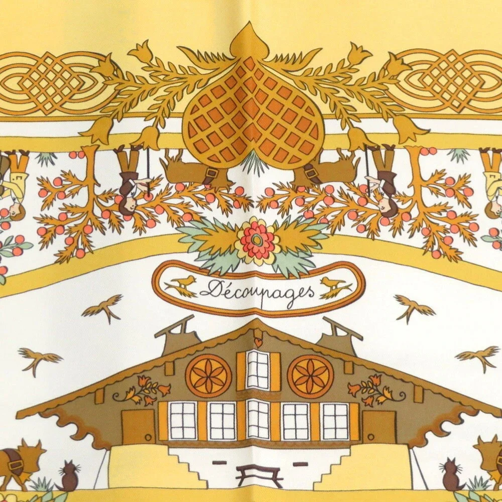 HERMES Authentic Black Silk Scarf